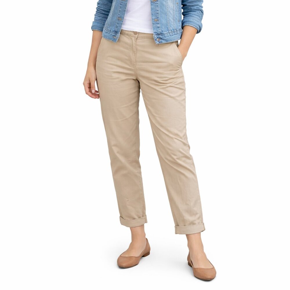 NWT - Talbots Relaxed Chinos 10P Khaki Cotton Stretch Petite Pants